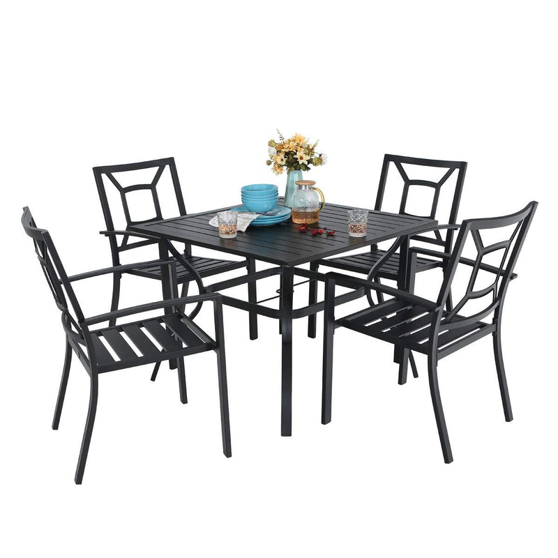 Classic 5-Piece Outdoor Dining Set for Garden Backyard PHI VILLA