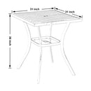 PHI VILLA Outdoor High Bar Stool Set Rattan Back & Cushioned Seat
