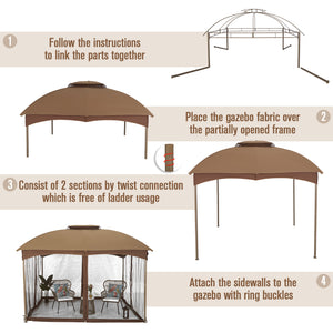 Patio Double Vent Gazebo Outdoor Canopy for Sale