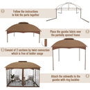 PHI VILLA Patio Double Vent Gazebo Outdoor Canopy With Privacy Netting