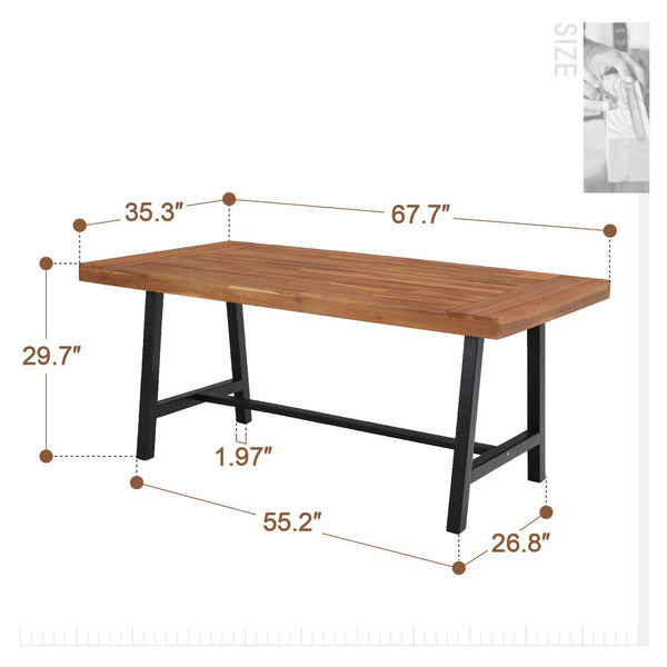 Vine 7 Piece Patio Dining Set with Acacia Wood Table