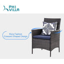 PHI VILLA 7 piece/ 9 piece Patio Dining Set With Rattan Cushioned Chairs & Extendable Steel Table