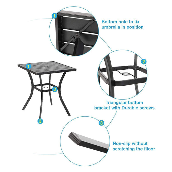 Outdoor Bohemian Swivel Bar Stools Set for Garden, Bar-PHI VILLA