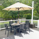 Phi Villa 7-Piece Patio Dining Set 6 Bullseye Pattern Chairs & Steel Rectangle Table