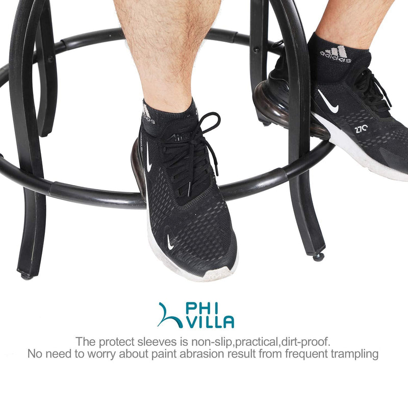 PHI VILLA Patio Bar Stools Set with Swivel Cushioned Bar Stools and High Table