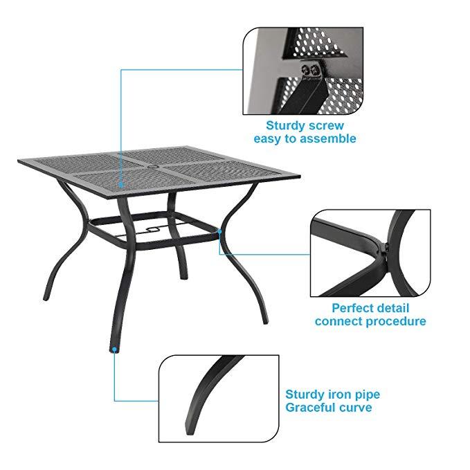 Phi Villa 37" x 37" Square Patio Bistro Table