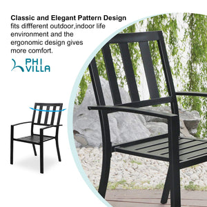 7-Piece Patio Dining Set with Stackable Chairs for Balcony, Porch PHI VILLA