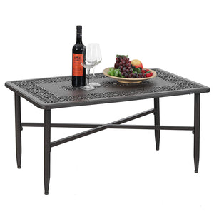 PHI VILLA Cast Aluminum Outdoor Patio Retro Tea Table