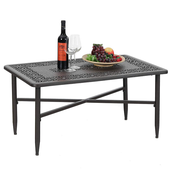 PHI VILLA Cast Aluminum Outdoor Patio Retro Tea Table