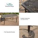 PHI VILLA Cast Aluminum Outdoor Patio Retro Tea Table