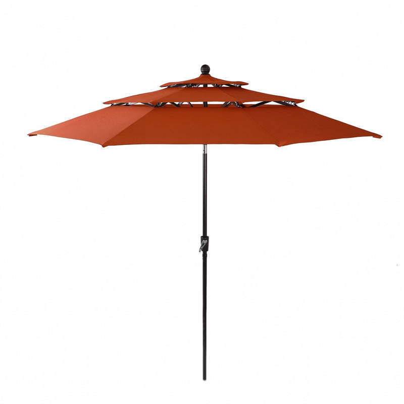 Orange PHI VILLA 10ft 3 Tier Auto-tilt Patio Umbrella