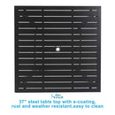 Phi Villa 5-Pcs Patio Dining Set 4 Textilene Fixed Chairs & Table