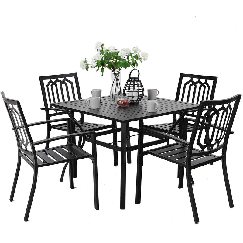 Classic 5-Piece Outdoor Dining Set for Garden Backyard PHI VILLA