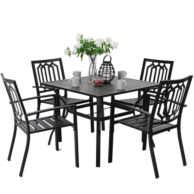 Classic 5-Piece Outdoor Dining Set for Garden Backyard PHI VILLA