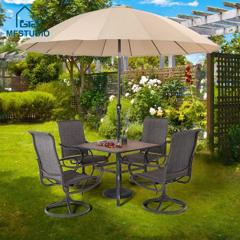 Phi Villa 10ft 16 Fiberglass Ribs Patio Umbrella with Push Button Tilt & Crank