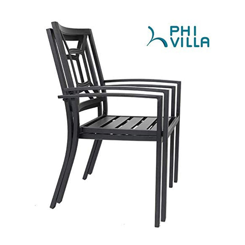 7/ 9-Piece Patio Dining Sets with Extendable Table and Stackable Chairs PHI VILLA