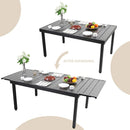 PHI VILLA 7 piece/ 9 piece Patio Dining Set With Folding Aluminum & Textilene Chairs and Extendable Steel Table