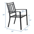 PHI VILLA 7-Piece Outdoor Patio Dining Set 6 Stackable Chairs and Rectangle Table