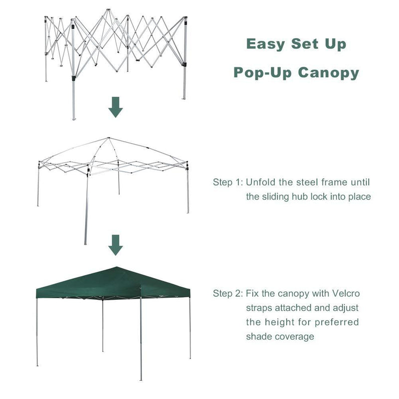 PHI VILLA 10x10Ft Instant Pop Up Canopy w/ Wheeled Bag, 100 Sq. Ft