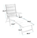 PHI VILLA 2-Piece Patio Adjustable Metal Folding Lounge Chair