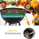 Portable Kettle Enamel Charcoal Grill Outdoor BBQ Black Grill-Captiva Designs