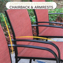 PHI VILLA Patio Textilene Fixed Dining Chairs