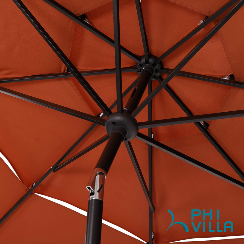 PHI VILLA 10ft 3 Tier Auto-tilt Patio Umbrella Outdoor Double Vented Umbrella