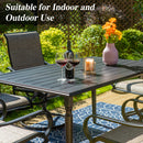Phi Villa 60'' Outdoor Metal Dining Table with Cylindrical Legs