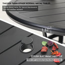 PHI VILLA 37" Outdoor Steel Round Dining Table With Umbrella Hole