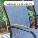 PHI VILLA Patio Textilene Fixed Dining Chairs