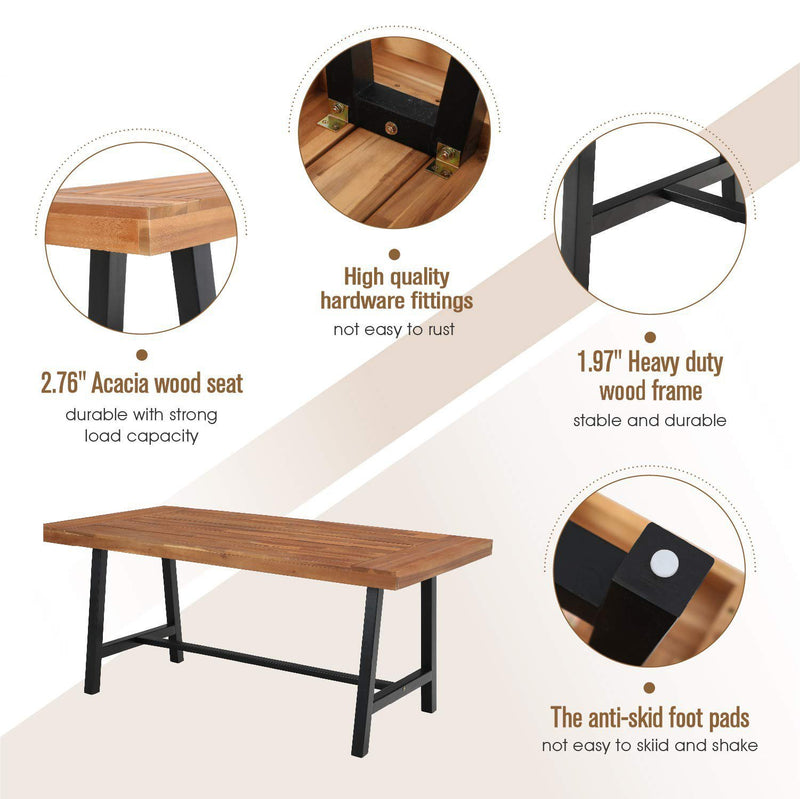 Phi Villa 6-Piece Patio Modern Acacia Wood Dining Set