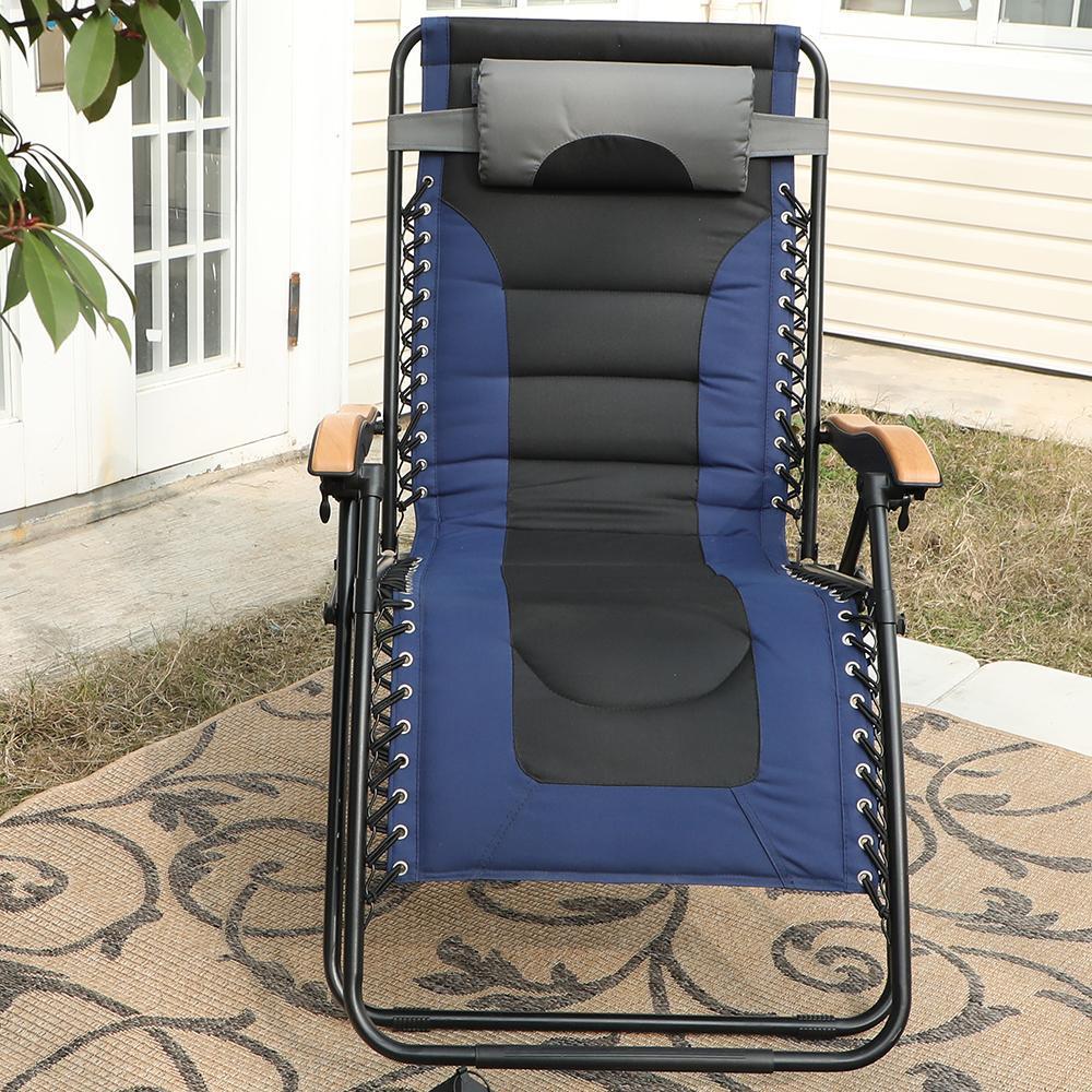 PHI VILLA Oversized Padded Zero Gravity Chair Adjustable Recliner With
