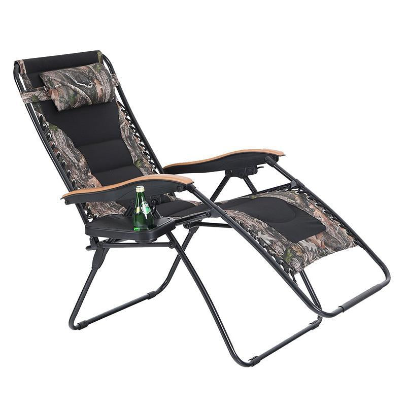 PHI VILLA Oversized Padded Zero Gravity Chair Adjustable Recliner With Cup Holder