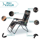 PHI VILLA Oversized Padded Zero Gravity Chair Adjustable Recliner With Cup Holder