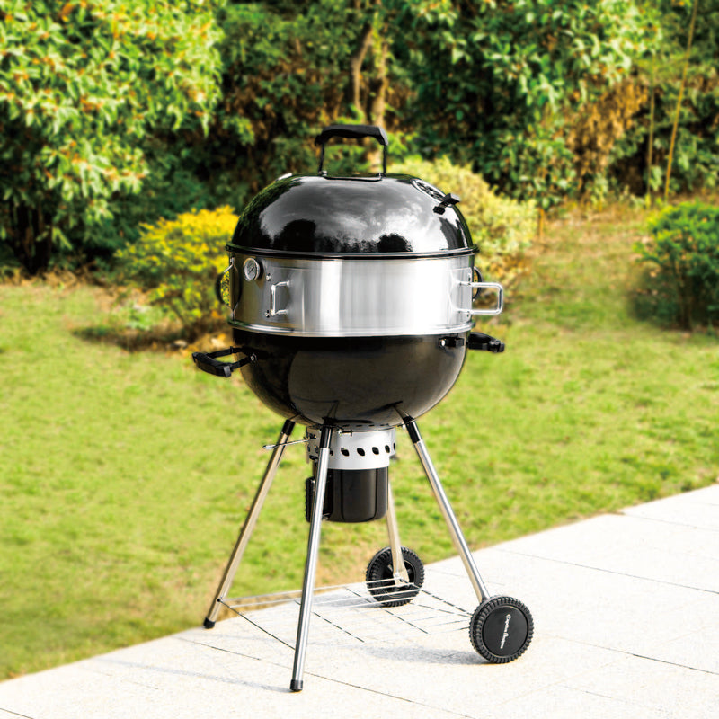 Captiva Designs 22-inch Kettle Charcoal BBQ Grill & Outdoor Pizza Oven Combo