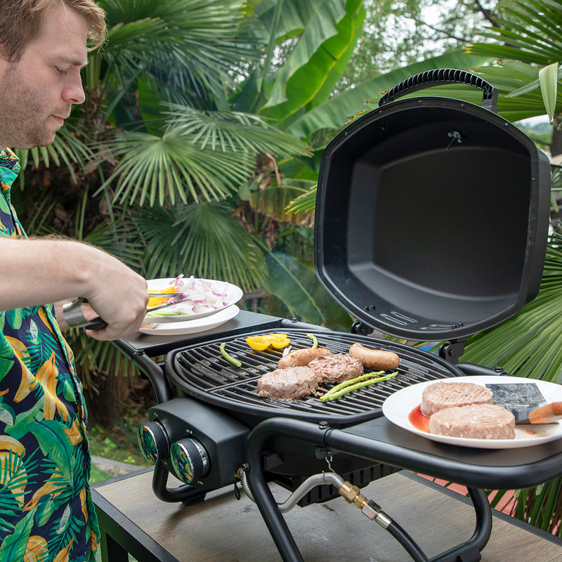 Tabletop Propane Grill with Stainless Steel Burner-Captiva Designs