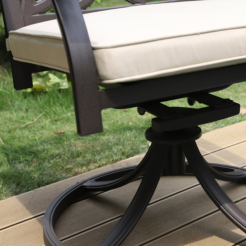 PHI VILLA Cast Aluminum Patio Dining Chairs