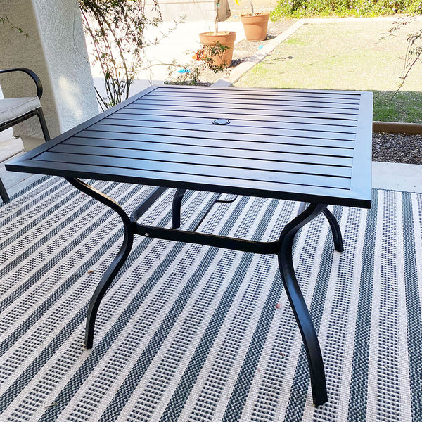 Patio Dining Table, Metal, 37 In. Square