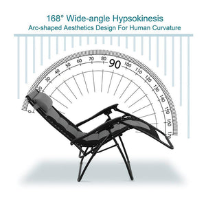 PHI VILLA Padded Zero Gravity Chair Adjustable Recliner With Cup Holder