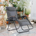 PHI VILLA Outdoor Padded Zero Gravity Chair with Cup Holder