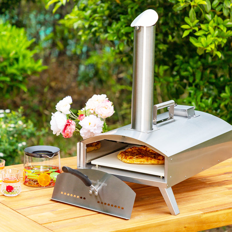 Captiva Designs Portable Wooden Pellet Stainless Steel Pizza Oven