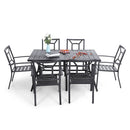 7-Piece Patio Dining Set With Stackable Chairs for Garden, Backyard PHI VILLA