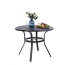 PHI VILLA 37" Outdoor Steel Round Dining Table With Umbrella Hole