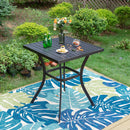 Phi Villa 31" Patio Square Bar Table with Umbrella Hole