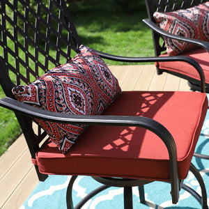 Outdoor Bohemian Swivel Bar Stools Set for Garden, Bar-PHI VILLA