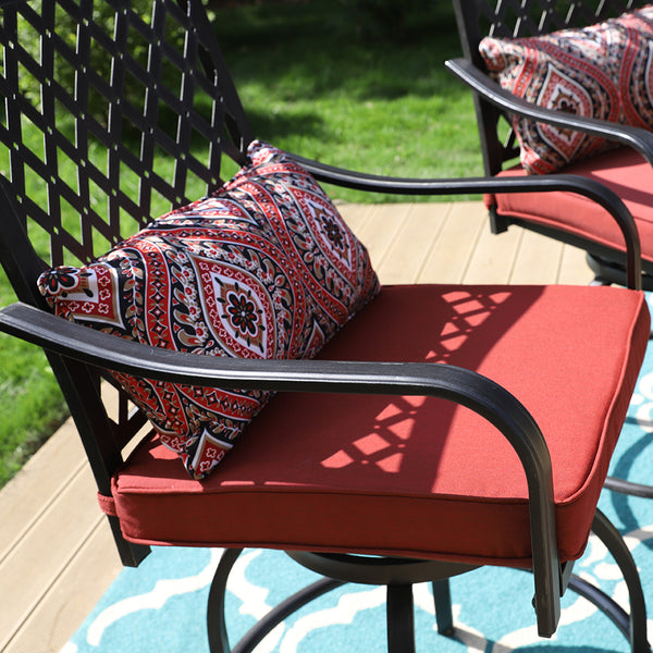 Outdoor Bohemian Swivel Bar Stools Set for Garden, Bar-PHI VILLA