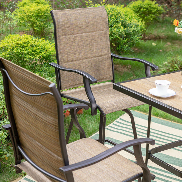 3/5-Piece Patio Bistro Set of Textilene Swivel Bar Stools