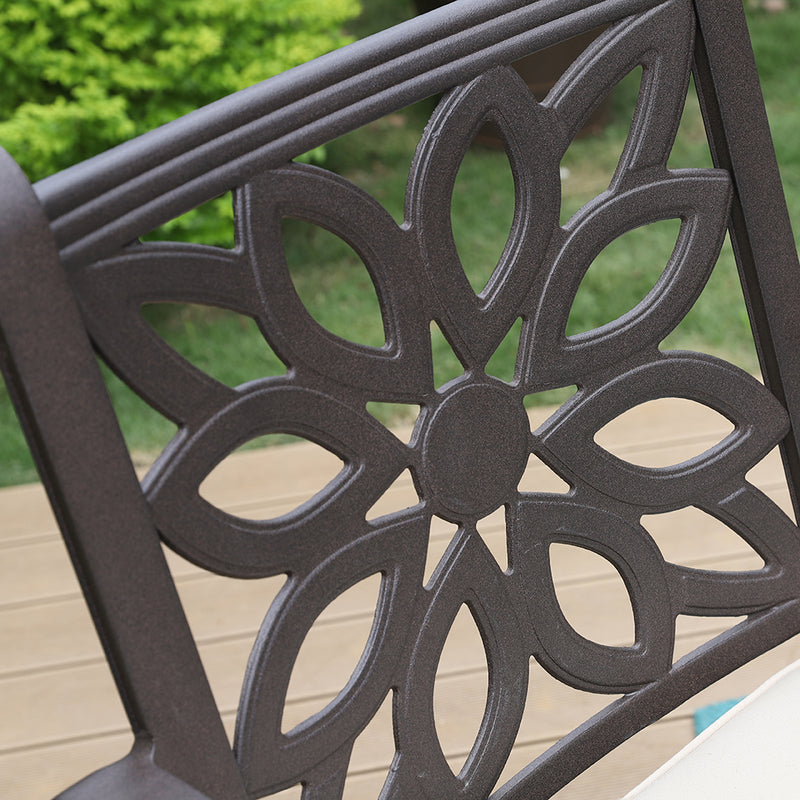 PHI VILLA Cast Aluminum Patio Dining Chairs