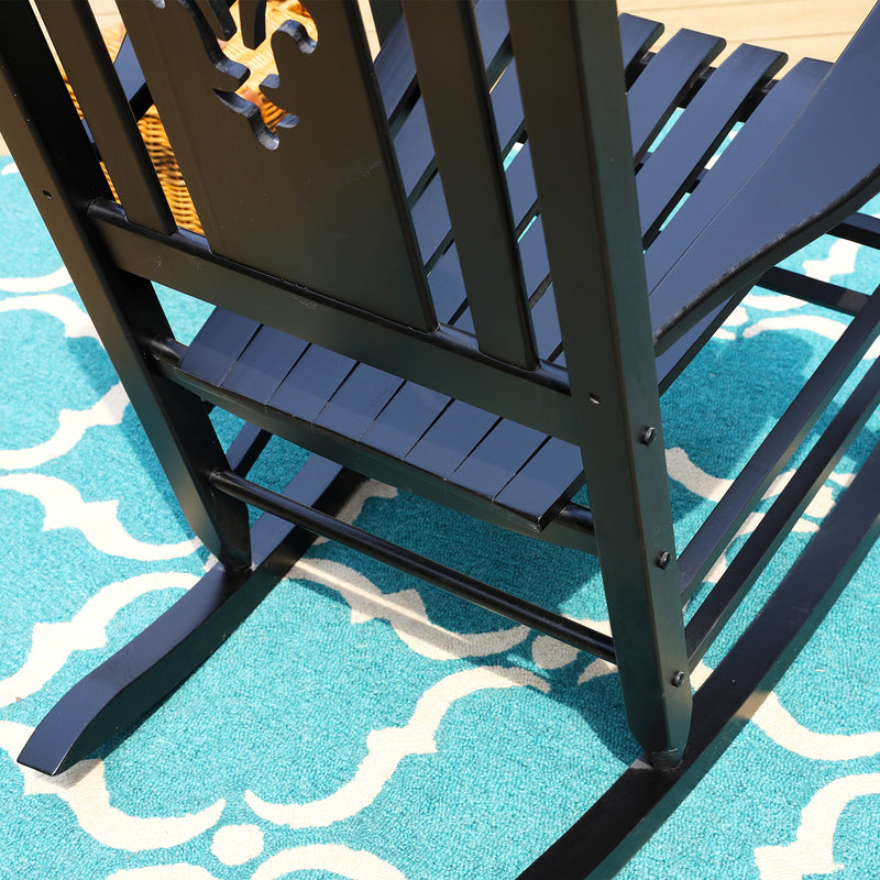 PHI VILLA Outdoor & Indoor Wood Rocking Chair Porch Chair
