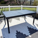 PHI VILLA Outdoor Extendable Patio Steel Dining Table For 6-8 People